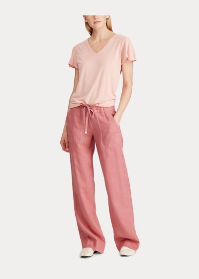 Women's Ralph Lauren Linen Wide-Leg Pants | 356082QPW